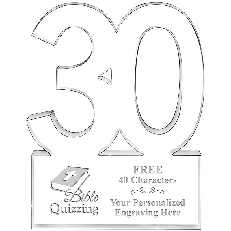 6" 30 YEARS OF SERVICE ACRYLIC