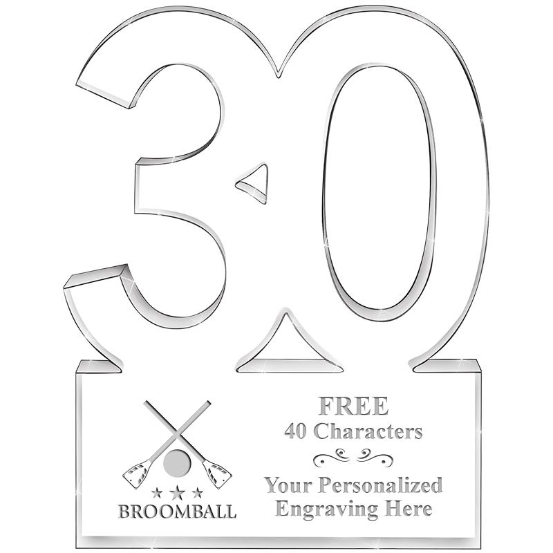 6" 30 YEARS OF SERVICE ACRYLIC