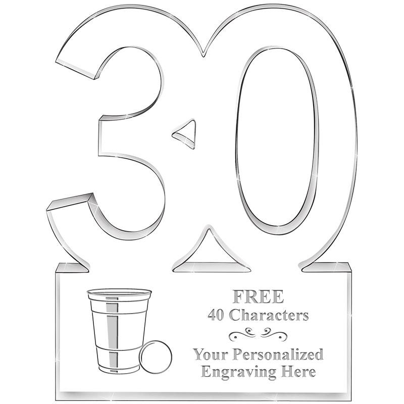 6" 30 YEARS OF SERVICE ACRYLIC