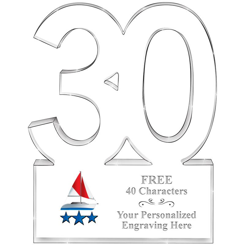 6" 30 YEARS OF SERVICE ACRYLIC