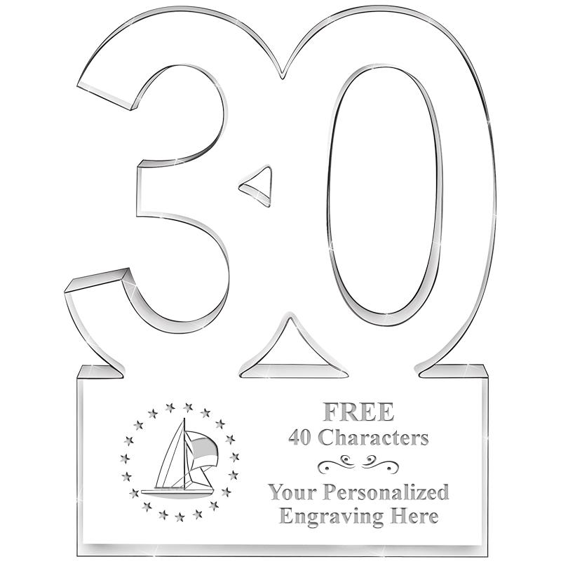 6" 30 YEARS OF SERVICE ACRYLIC