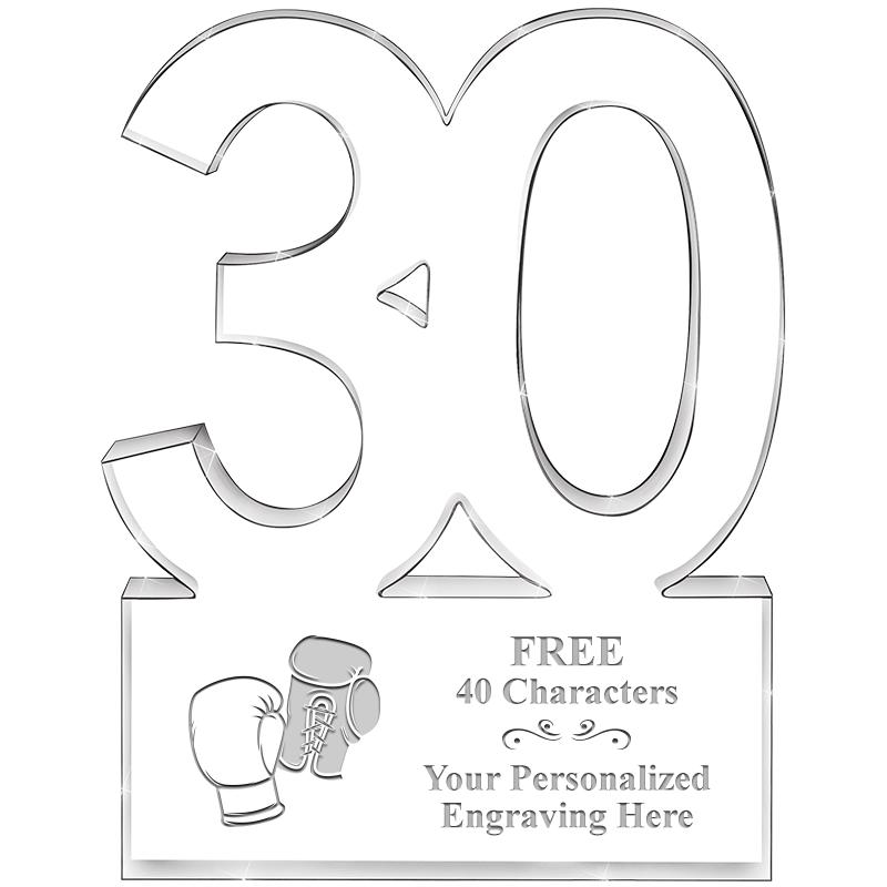 6" 30 YEARS OF SERVICE ACRYLIC