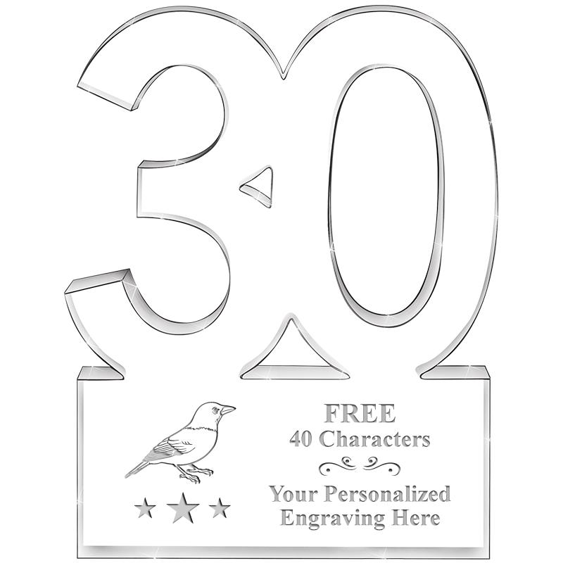 6" 30 YEARS OF SERVICE ACRYLIC