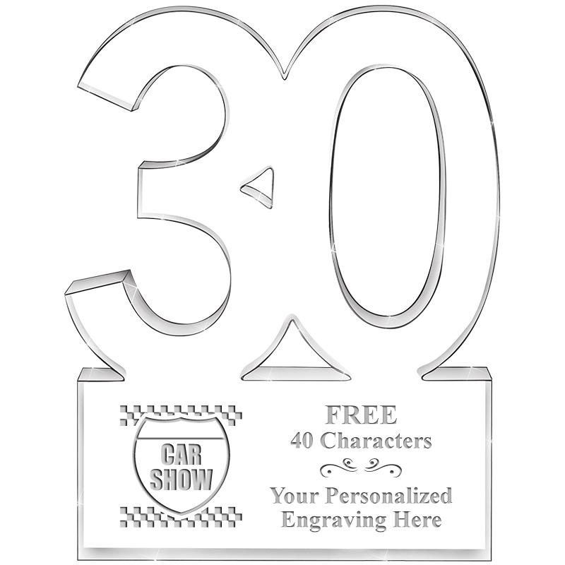 6" 30 YEARS OF SERVICE ACRYLIC