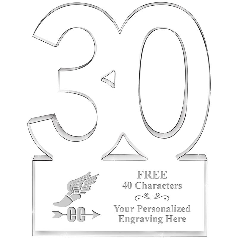 6" 30 YEARS OF SERVICE ACRYLIC