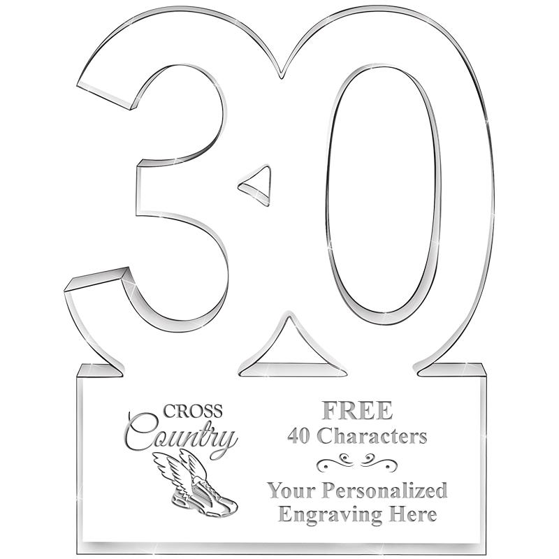 6" 30 YEARS OF SERVICE ACRYLIC