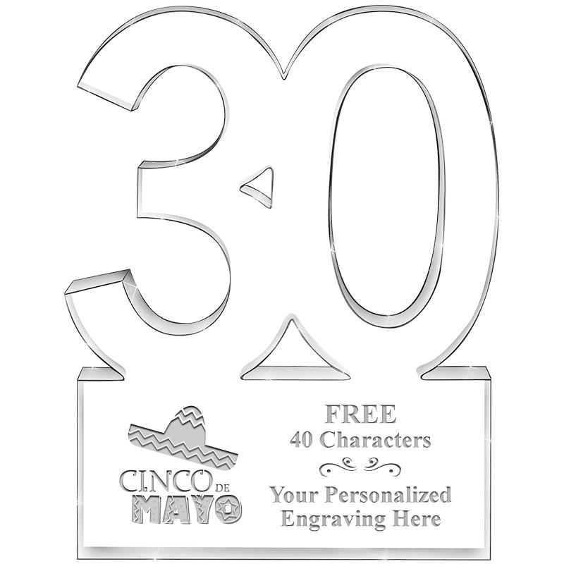 6" 30 YEARS OF SERVICE ACRYLIC