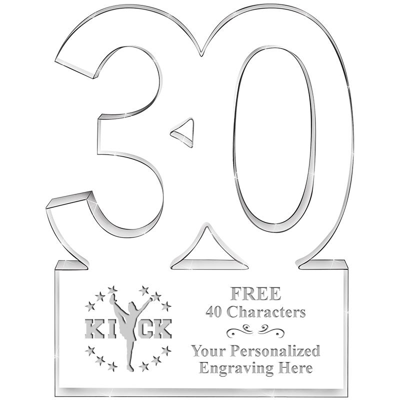 6" 30 YEARS OF SERVICE ACRYLIC