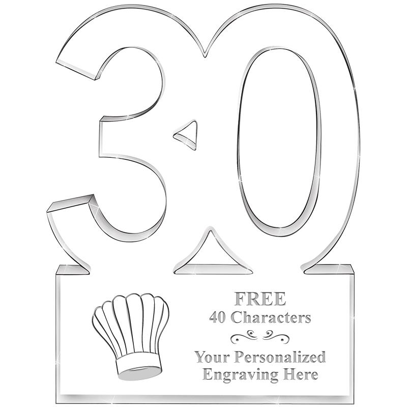 6" 30 YEARS OF SERVICE ACRYLIC