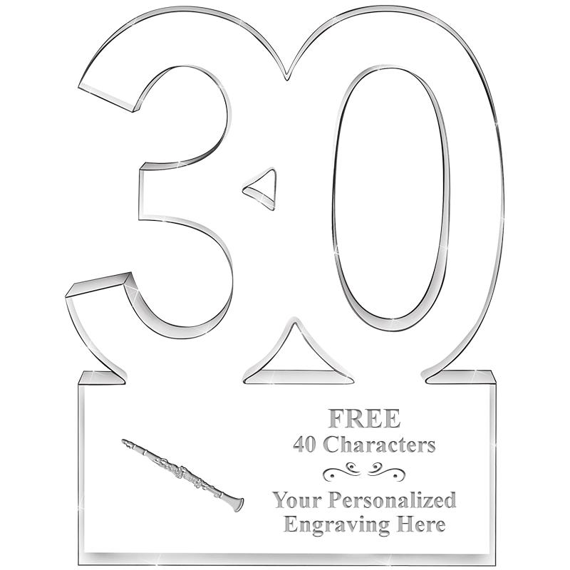 6" 30 YEARS OF SERVICE ACRYLIC