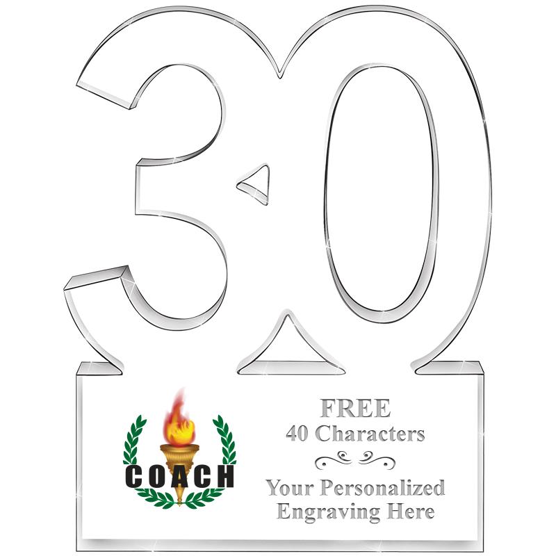 6" 30 YEARS OF SERVICE ACRYLIC