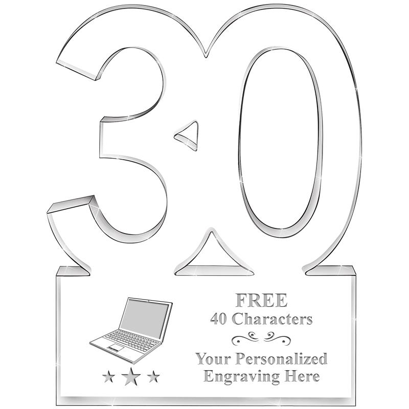 6" 30 YEARS OF SERVICE ACRYLIC