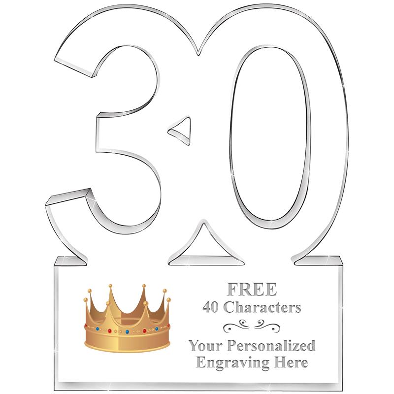 6" 30 YEARS OF SERVICE ACRYLIC