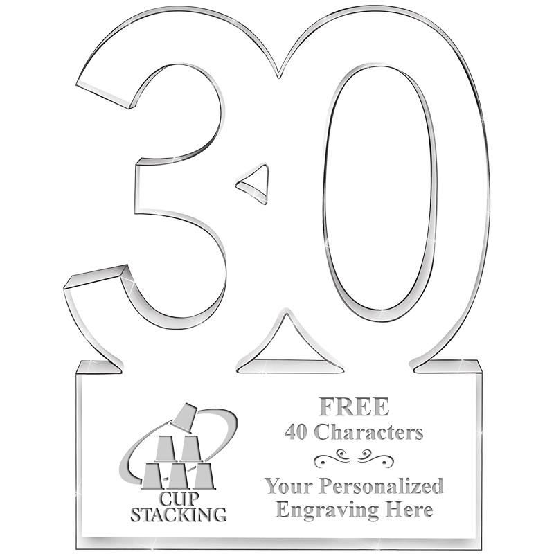 6" 30 YEARS OF SERVICE ACRYLIC