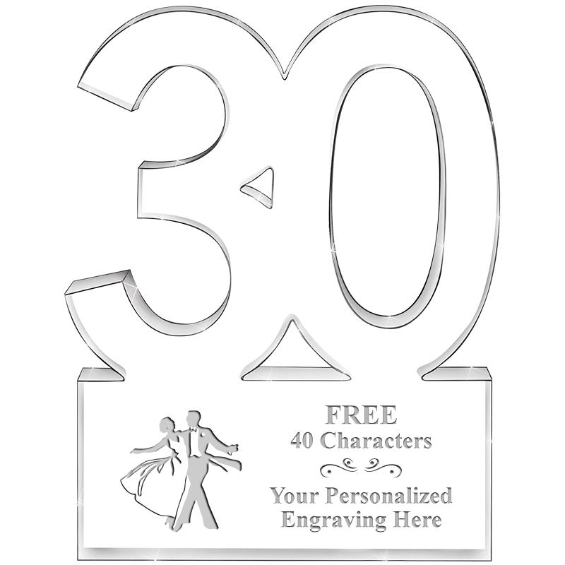 6" 30 YEARS OF SERVICE ACRYLIC