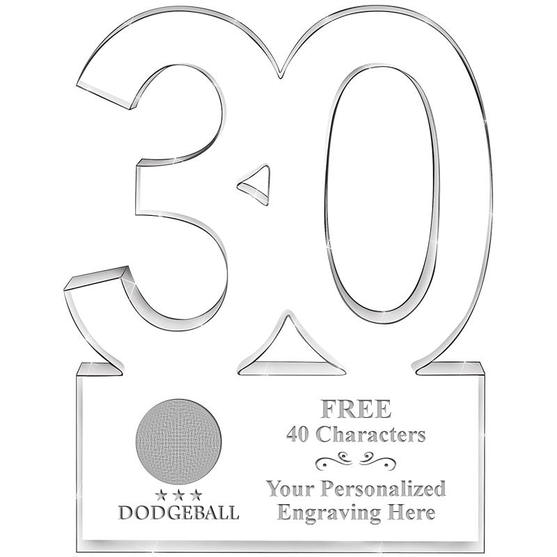 6" 30 YEARS OF SERVICE ACRYLIC