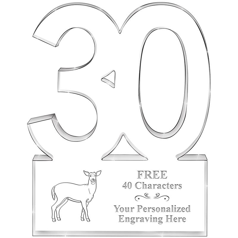 6" 30 YEARS OF SERVICE ACRYLIC