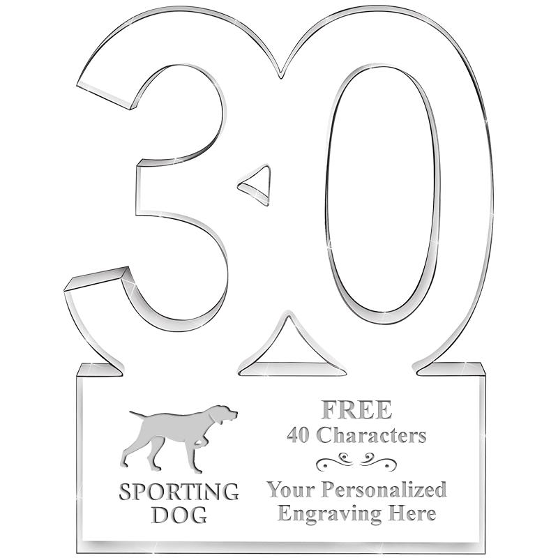 6" 30 YEARS OF SERVICE ACRYLIC