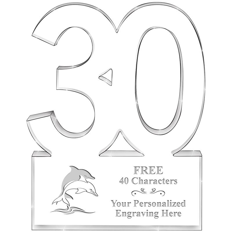 6" 30 YEARS OF SERVICE ACRYLIC