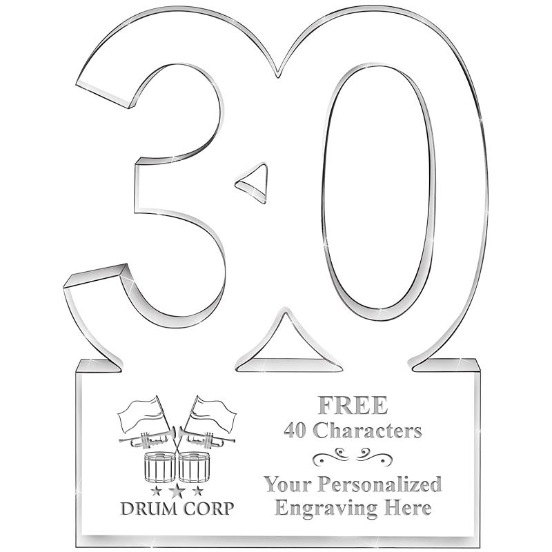 6" 30 YEARS OF SERVICE ACRYLIC