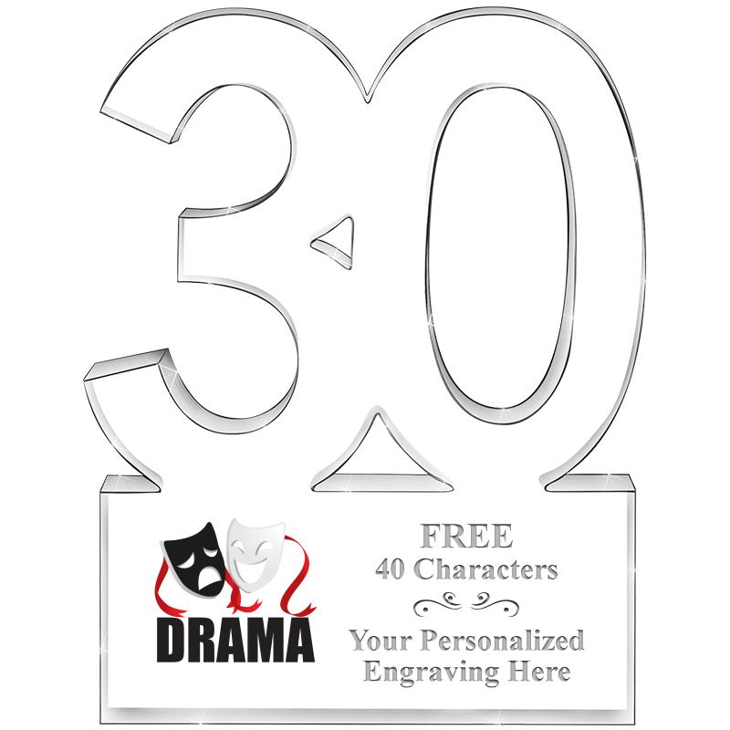 6" 30 YEARS OF SERVICE ACRYLIC