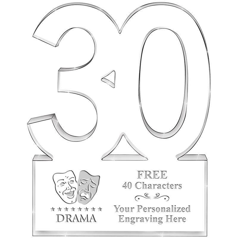 6" 30 YEARS OF SERVICE ACRYLIC