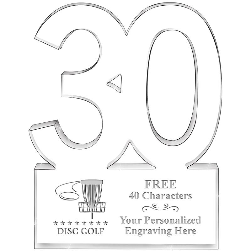 6" 30 YEARS OF SERVICE ACRYLIC