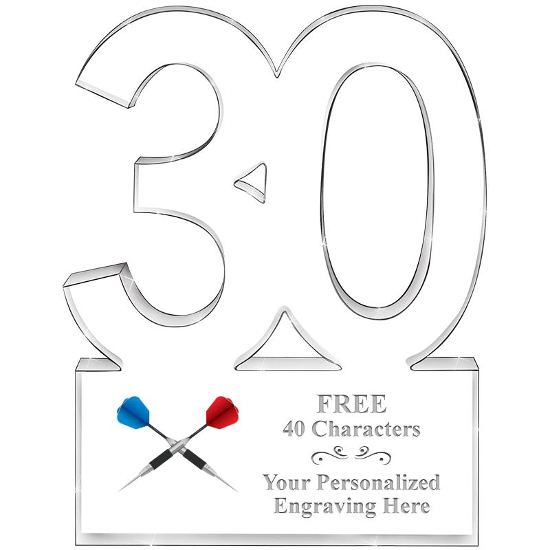 6" 30 YEARS OF SERVICE ACRYLIC