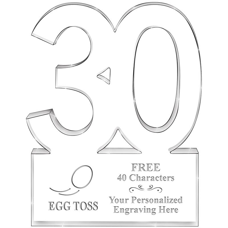 6" 30 YEARS OF SERVICE ACRYLIC