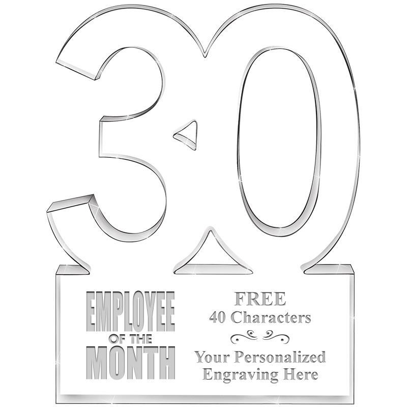 6" 30 YEARS OF SERVICE ACRYLIC