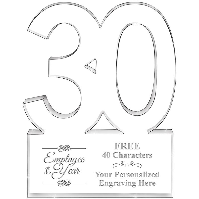 6" 30 YEARS OF SERVICE ACRYLIC