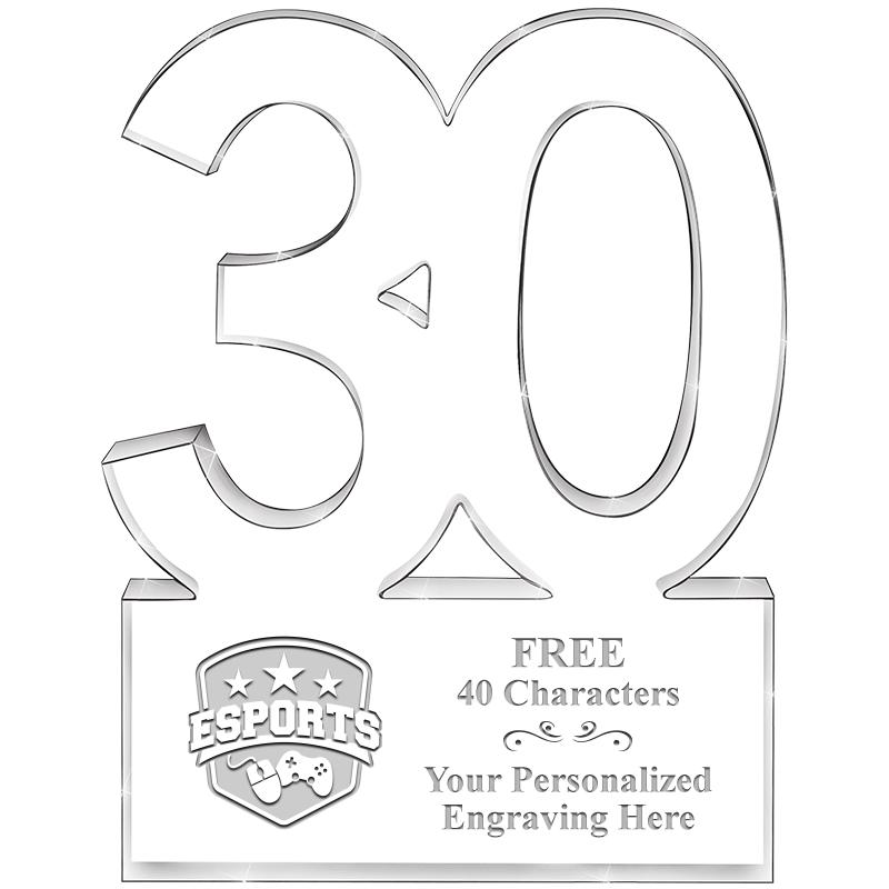 6" 30 YEARS OF SERVICE ACRYLIC