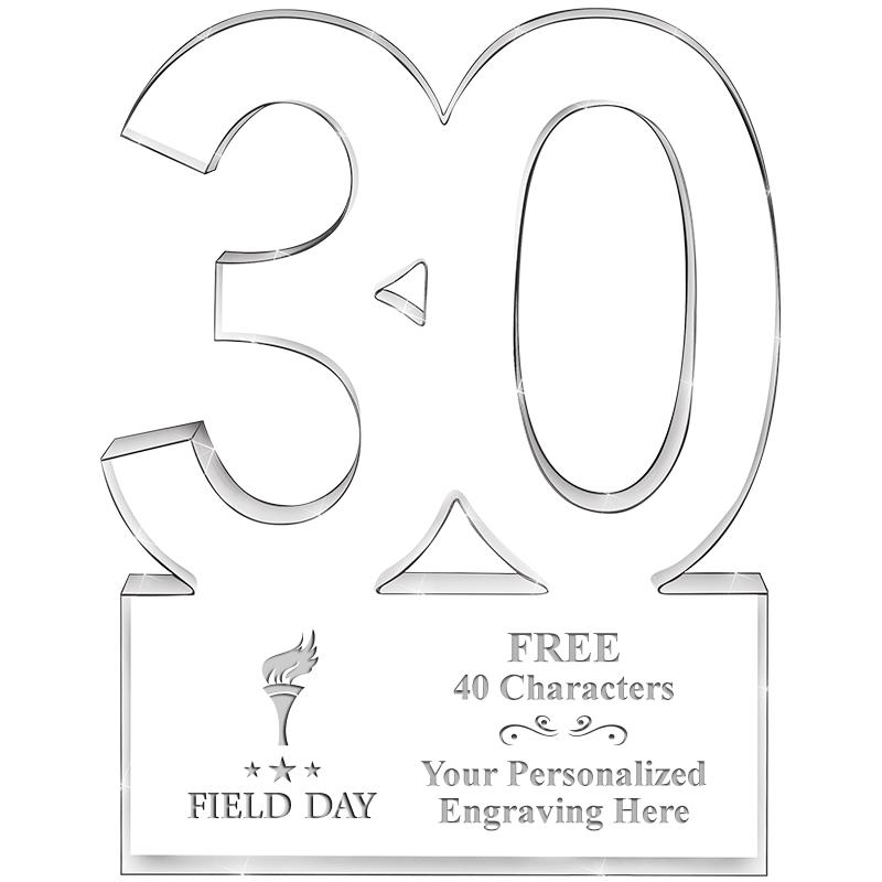 6" 30 YEARS OF SERVICE ACRYLIC