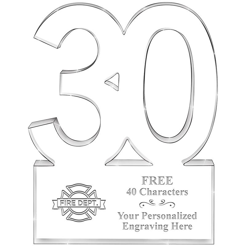 6" 30 YEARS OF SERVICE ACRYLIC