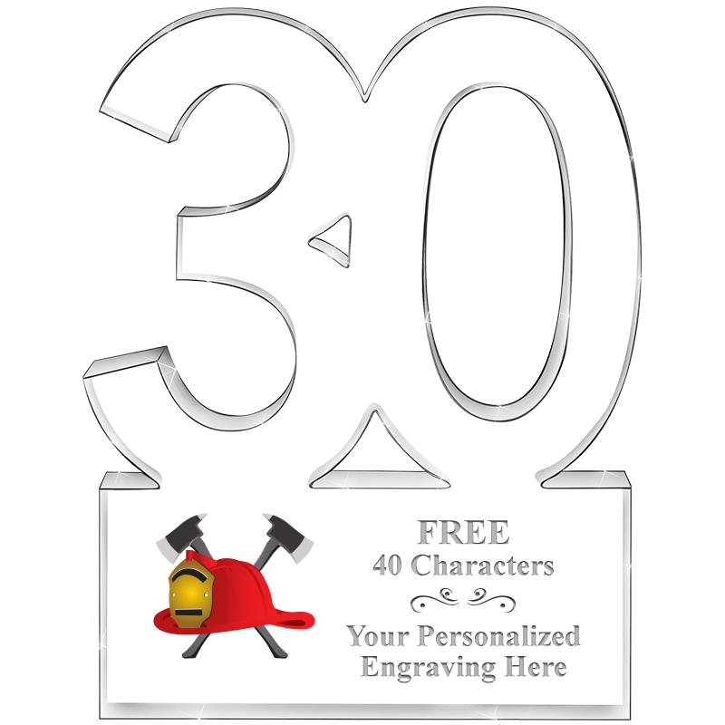 6" 30 YEARS OF SERVICE ACRYLIC