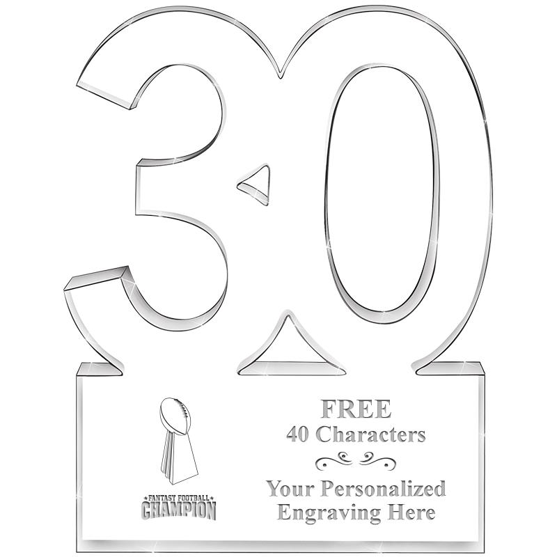 6" 30 YEARS OF SERVICE ACRYLIC