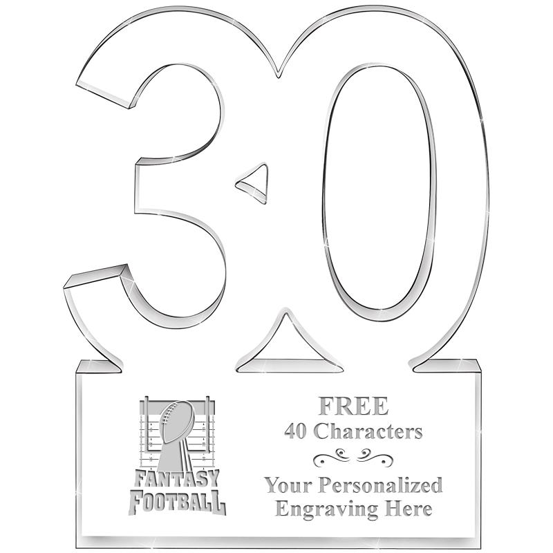 6" 30 YEARS OF SERVICE ACRYLIC