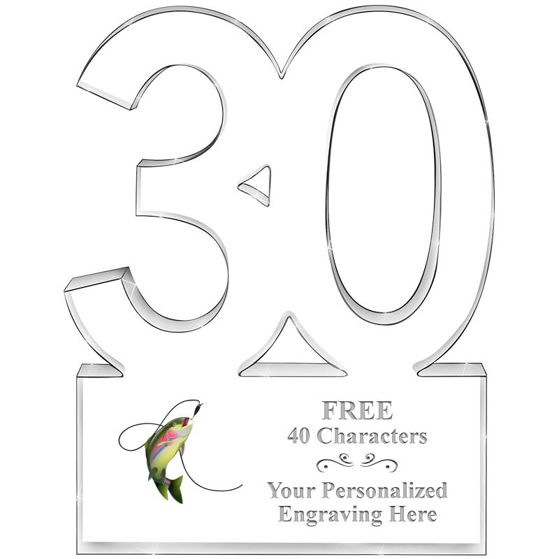 6" 30 YEARS OF SERVICE ACRYLIC