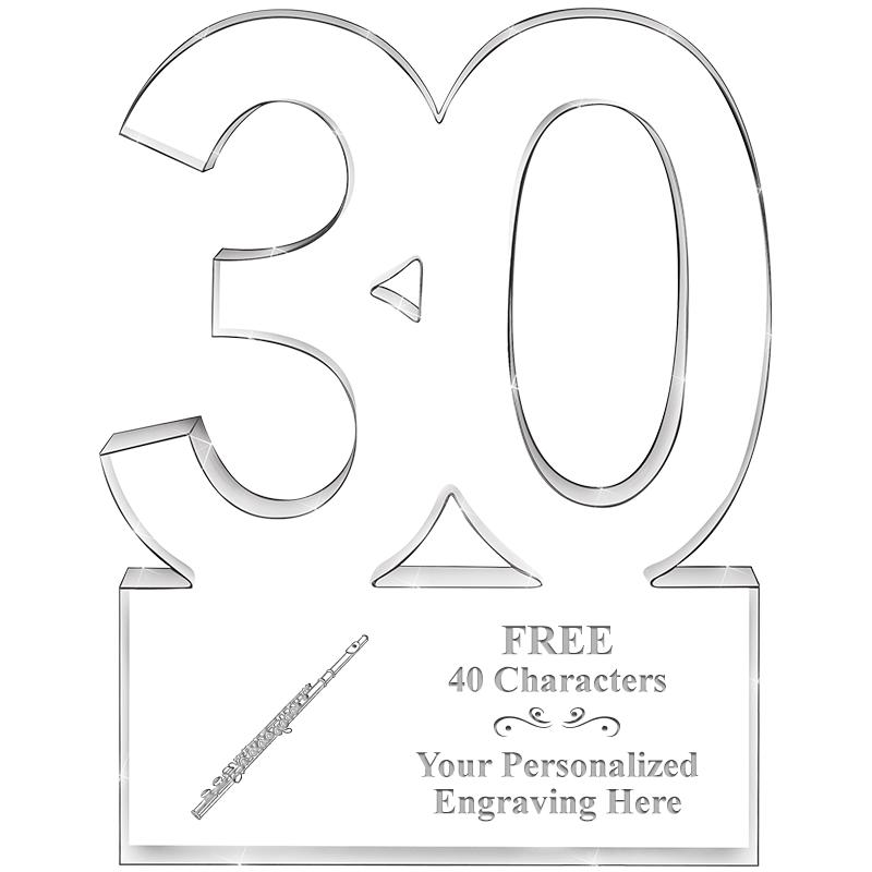 6" 30 YEARS OF SERVICE ACRYLIC