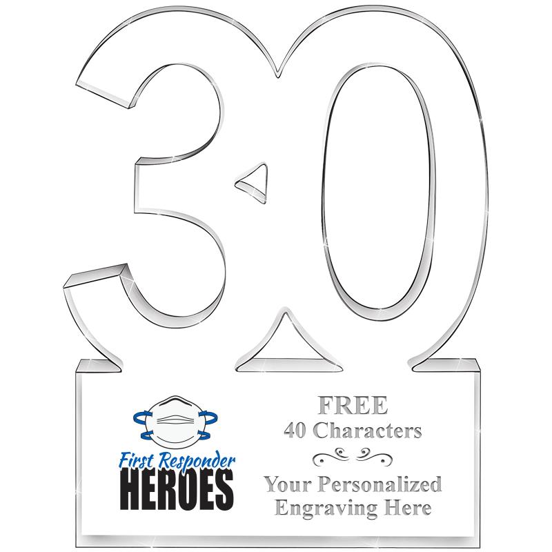 6" 30 YEARS OF SERVICE ACRYLIC