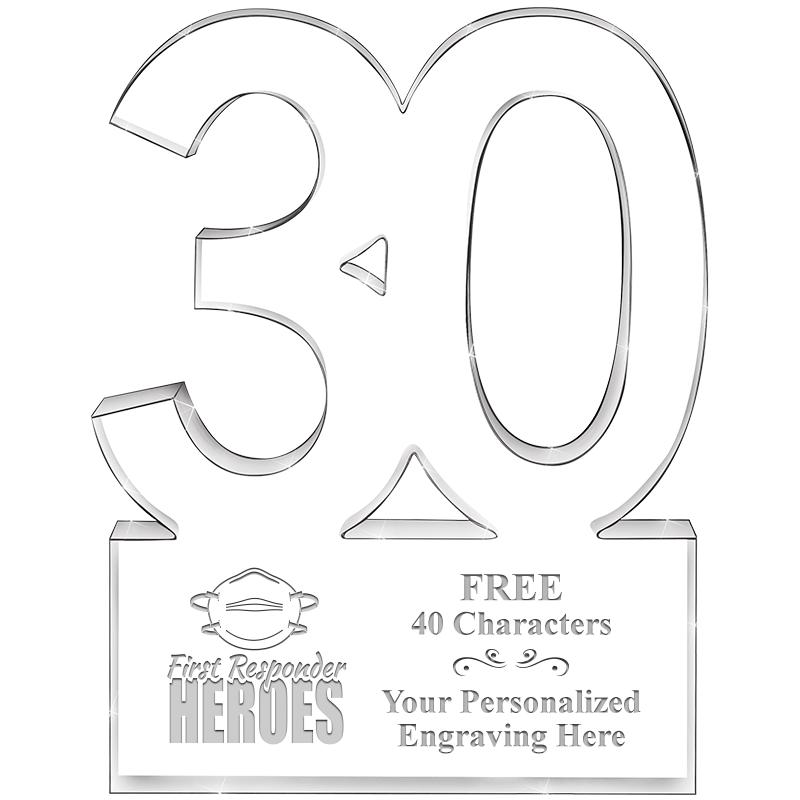 6" 30 YEARS OF SERVICE ACRYLIC