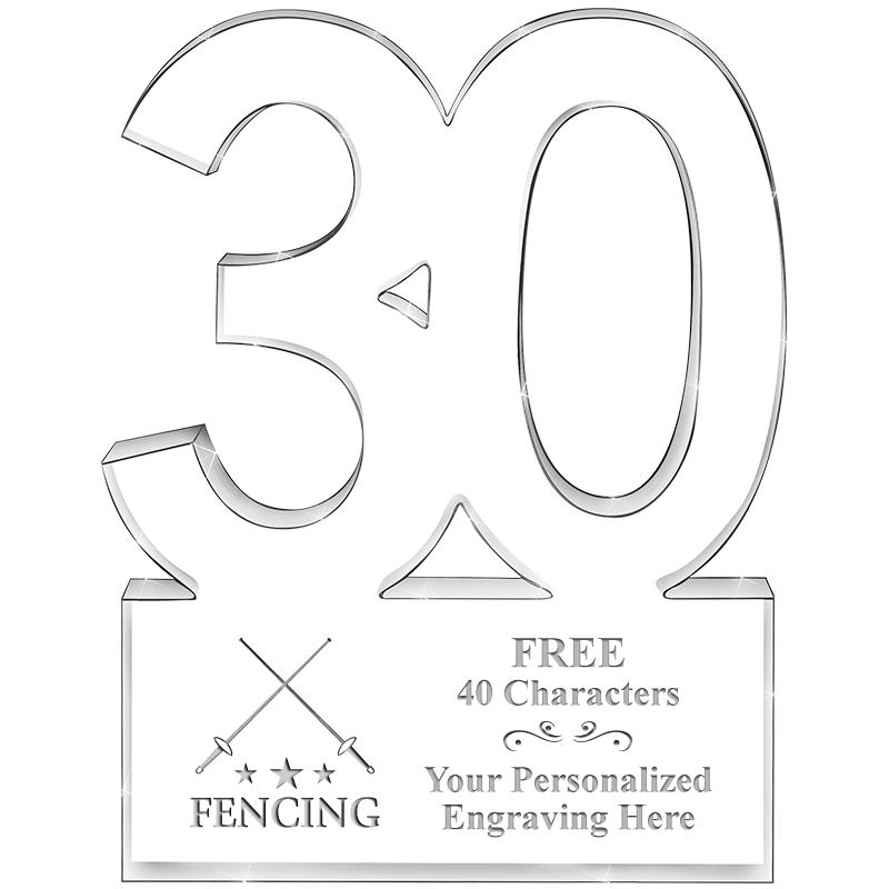 6" 30 YEARS OF SERVICE ACRYLIC