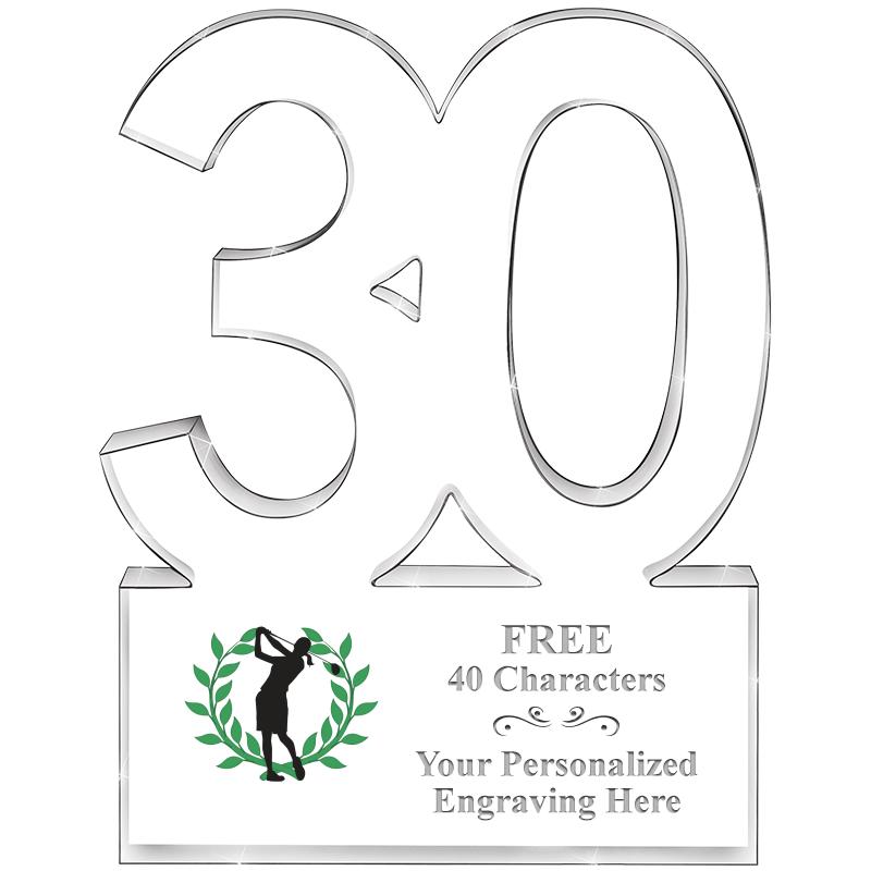 6" 30 YEARS OF SERVICE ACRYLIC