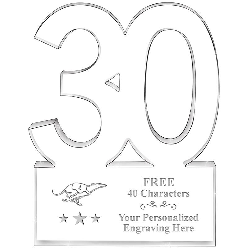 6" 30 YEARS OF SERVICE ACRYLIC