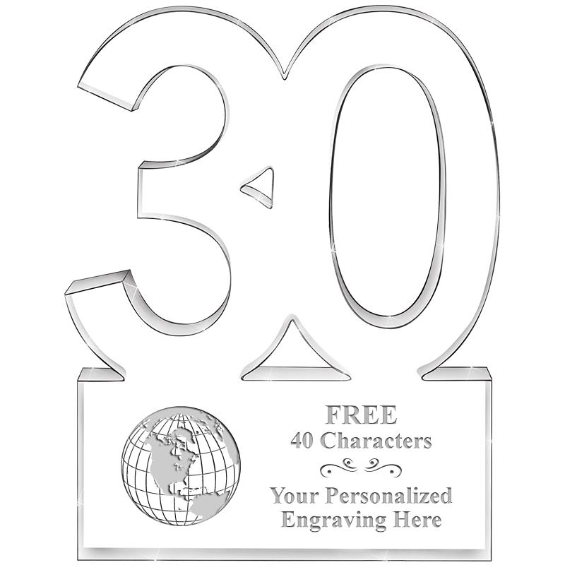 6" 30 YEARS OF SERVICE ACRYLIC