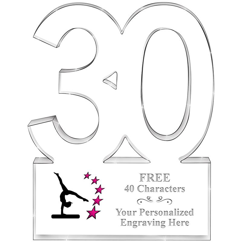 6" 30 YEARS OF SERVICE ACRYLIC