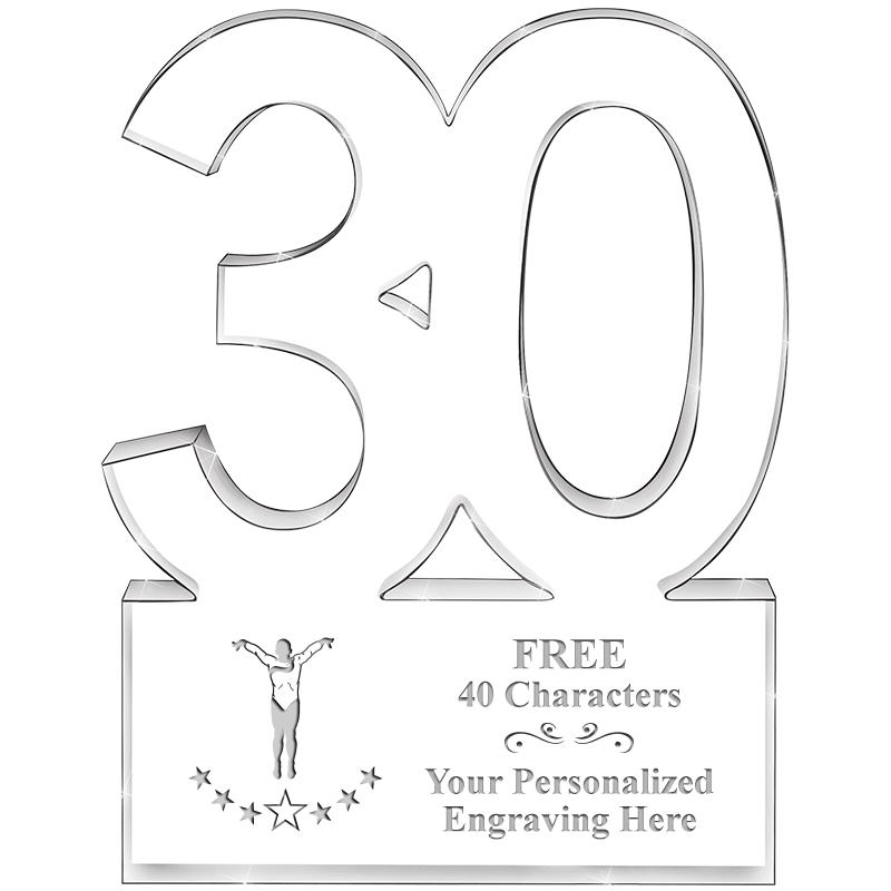 6" 30 YEARS OF SERVICE ACRYLIC