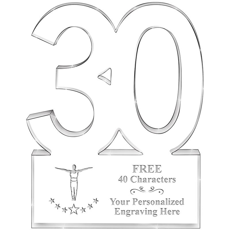 6" 30 YEARS OF SERVICE ACRYLIC