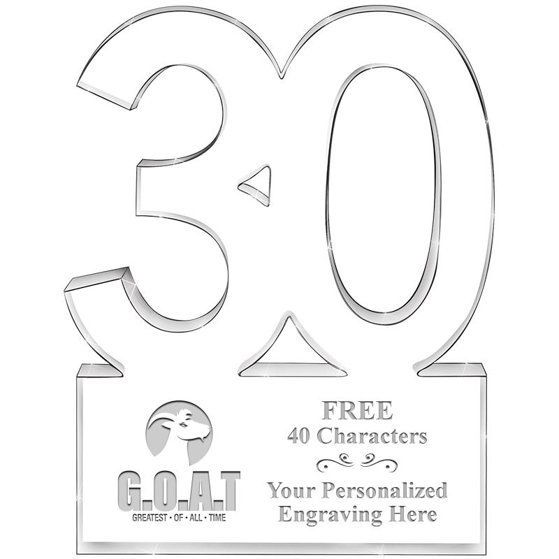 6" 30 YEARS OF SERVICE ACRYLIC