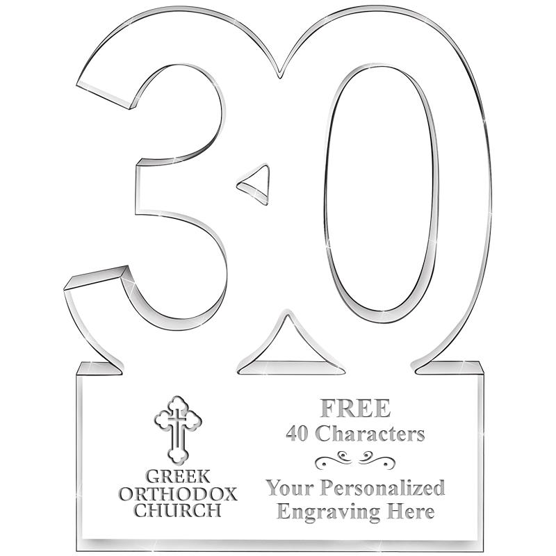 6" 30 YEARS OF SERVICE ACRYLIC